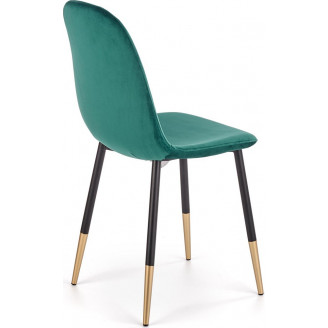 Stylowe Krzesło welurowe glamour K379 ciemno zielone Halmar do stołu w jadalni.