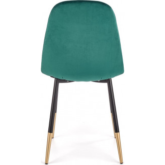 Stylowe Krzesło welurowe glamour K379 ciemno zielone Halmar do stołu w jadalni.
