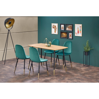 Stylowe Krzesło welurowe glamour K379 ciemno zielone Halmar do stołu w jadalni.