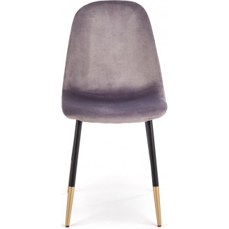 Stylowe Krzesło welurowe glamour K379 popiel Halmar do stołu w jadalni.