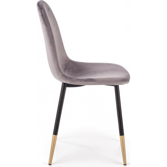 Stylowe Krzesło welurowe glamour K379 popiel Halmar do stołu w jadalni.