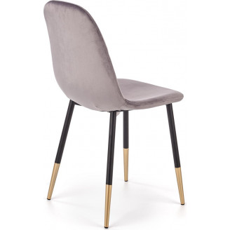 Stylowe Krzesło welurowe glamour K379 popiel Halmar do stołu w jadalni.