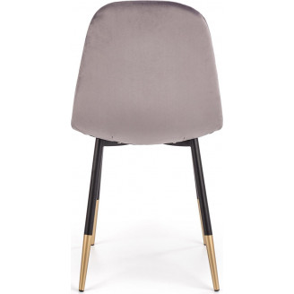 Stylowe Krzesło welurowe glamour K379 popiel Halmar do stołu w jadalni.