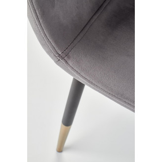Stylowe Krzesło welurowe glamour K379 popiel Halmar do stołu w jadalni.