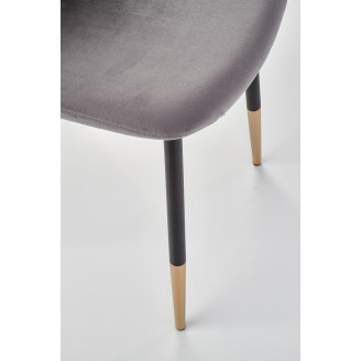 Stylowe Krzesło welurowe glamour K379 popiel Halmar do stołu w jadalni.