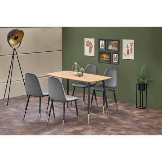 Stylowe Krzesło welurowe glamour K379 popiel Halmar do stołu w jadalni.