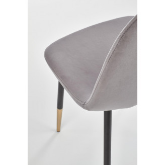 Stylowe Krzesło welurowe glamour K379 popiel Halmar do stołu w jadalni.