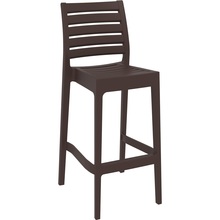 Krzesło barowe plastikowe ARES BAR 75 brązowe Siesta do kuchni, restauracji i baru.