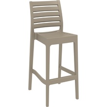 Krzesło barowe plastikowe ARES BAR 75 szarobrązowe Siesta do kuchni, restauracji i baru.