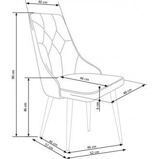 Krzesło welurowe pikowane K365 Halmar - Stylowy design | Sklep meblowy