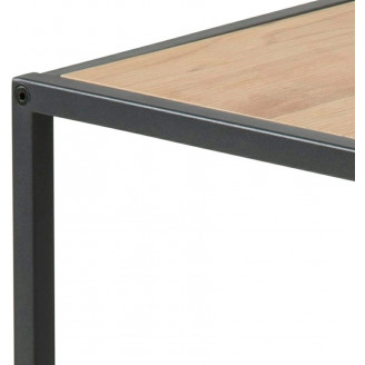 Zestaw stolików kwadratowych loft Seaford dąb/czarny D2.Design do salonu.