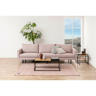 Zestaw stolików kwadratowych loft Seaford dąb/czarny D2.Design do salonu.