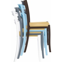 Stylowe Krzesło z tworzywa TIFFANY-S brązowe Siesta do stołu.