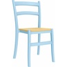 Stylowe Krzesło z tworzywa TIFFANY-S jasno niebieskie Siesta do stołu.