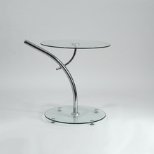 Nowoczesny Szklany stolik boczny Muna 50 chrom Signal do salonu, poczekalni lub kawiarni.