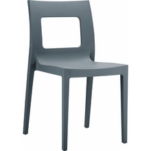 Stylowe Krzesło z tworzywa LUCCA ciemnoszare Siesta do stołu.
