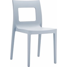 Stylowe Krzesło z tworzywa LUCCA srebrnoszare Siesta do stołu.