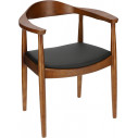 Designerskie Krzesło drewniane z podłokietnikami President brązowe D2.Design do kuchni, kawiarni i restauracji.
