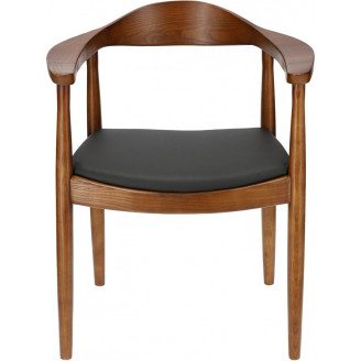Designerskie Krzesło drewniane z podłokietnikami President brązowe D2.Design do kuchni, kawiarni i restauracji.