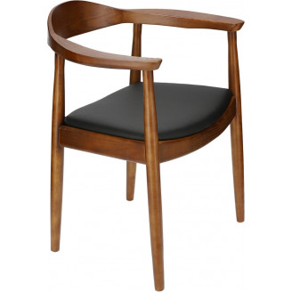 Designerskie Krzesło drewniane z podłokietnikami President brązowe D2.Design do kuchni, kawiarni i restauracji.