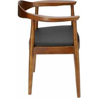 Designerskie Krzesło drewniane z podłokietnikami President brązowe D2.Design do kuchni, kawiarni i restauracji.