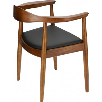 Designerskie Krzesło drewniane z podłokietnikami President brązowe D2.Design do kuchni, kawiarni i restauracji.