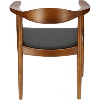 Designerskie Krzesło drewniane z podłokietnikami President brązowe D2.Design do kuchni, kawiarni i restauracji.