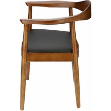 Designerskie Krzesło drewniane z podłokietnikami President brązowe D2.Design do kuchni, kawiarni i restauracji.
