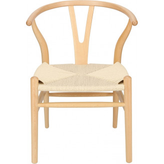 Stylowe Krzesło drewniane skandynawskie Wicker drewno/beż D2.Design do kuchni, salonu i restauracji.