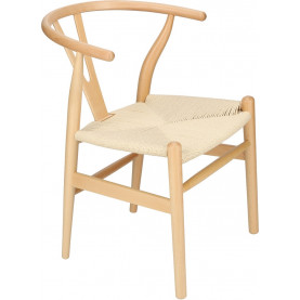 Stylowe Krzesło drewniane skandynawskie Wicker drewno/beż D2.Design do kuchni, salonu i restauracji. 2
