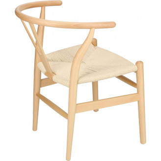 Stylowe Krzesło drewniane skandynawskie Wicker drewno/beż D2.Design do kuchni, salonu i restauracji.