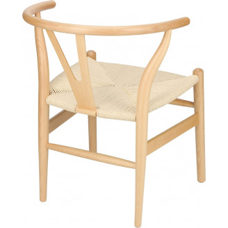 Stylowe Krzesło drewniane skandynawskie Wicker drewno/beż D2.Design do kuchni, salonu i restauracji.