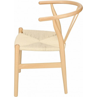 Stylowe Krzesło drewniane skandynawskie Wicker drewno/beż D2.Design do kuchni, salonu i restauracji.