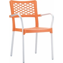 Krzesło ogrodowe z podłokietnikami Bella pomarańczowe Siesta do ogrodu i na taras.