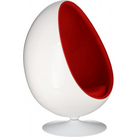 Designerski Fotel Ovalia Chair biało-czerwony D2.Design do salonu i sypialni. 2