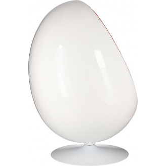 Designerski Fotel Ovalia Chair biało-czerwony D2.Design do salonu i sypialni.