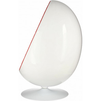 Designerski Fotel Ovalia Chair biało-czerwony D2.Design do salonu i sypialni.