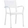 Krzesło ogrodowe z podłokietnikami Gala białe Siesta do ogrodu i na taras.