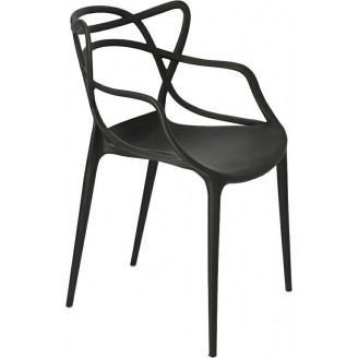 Designerskie Krzesło ażurowe z tworzywa Lexi czarne D2.Design do kuchni, kawiarni i restauracji.