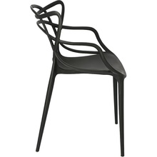 Designerskie Krzesło ażurowe z tworzywa Lexi czarne D2.Design do kuchni, kawiarni i restauracji.