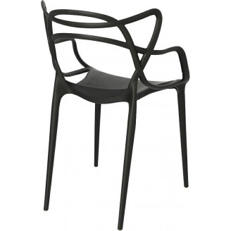 Designerskie Krzesło ażurowe z tworzywa Lexi czarne D2.Design do kuchni, kawiarni i restauracji.