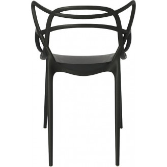 Designerskie Krzesło ażurowe z tworzywa Lexi czarne D2.Design do kuchni, kawiarni i restauracji.