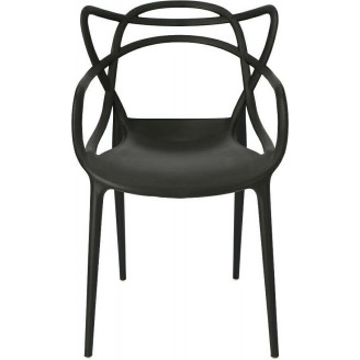 Designerskie Krzesło ażurowe z tworzywa Lexi czarne D2.Design do kuchni, kawiarni i restauracji.