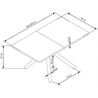 Stół rozkładany loft Derrick 160x90 dąb naturalny Halmar do kuchni, jadalni i salonu.