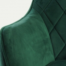 Krzesło welurowe pikowane z podłokietnikami Linea zielone Signal do salonu, kuchni i jadalni.
