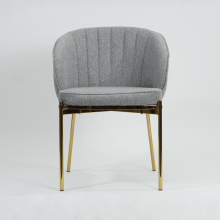 Stylowe Krzesło tapicerowane na złotych nogach Prado szary/złoty Signal do kuchni, jadalni i salonu.