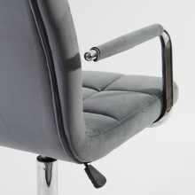 Krzesło biurowe welurowe Q-022 Velvet szare Signal do biurka.