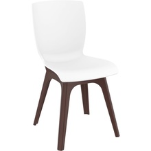 Stylowe Krzesło z tworzywa MIO PP brązowo/białe Siesta do stołu.