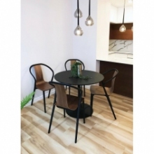 Jadalniany Stół okrągły na jednej nodze Ibiza 80 czarny Actona do salonu i kuchni.