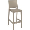 Krzesło barowe plastikowe MAYA BAR 75 szarobrązowe Siesta do kuchni, restauracji i baru.
